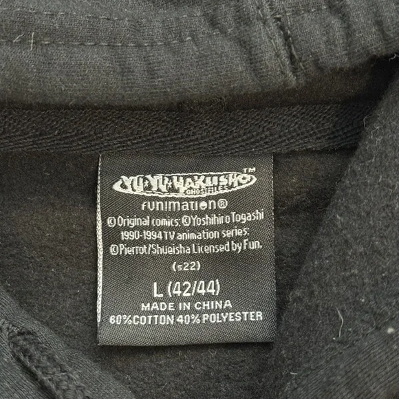 Yu Yu Hakusho 90s Japanese Graphic Anime Black Hoodie Sweatshirt Men’s Large - Picture 9 of 11